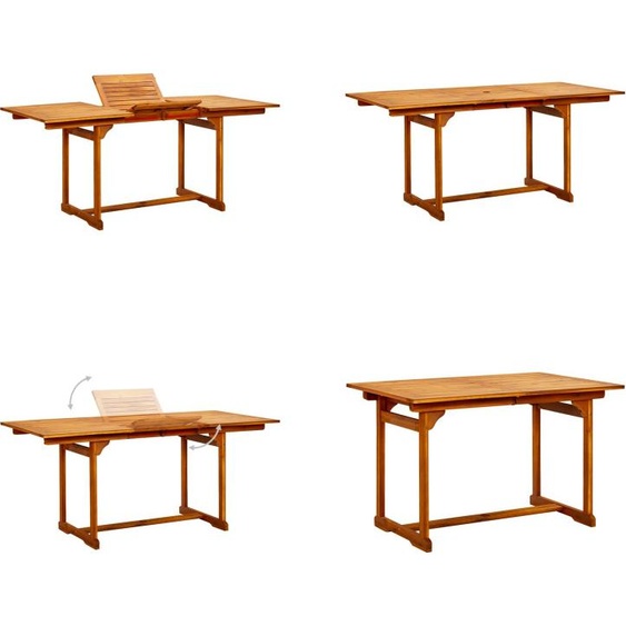 vidaXL Table de jardin (120 170)x80x75 cm Bois massif Acacia - Table de jardin - Tables de jardin - Tables de salle à manger