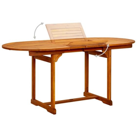 vidaXL Table de jardin (120 170)x80x75 cm Bois massif Acacia - Table de jardin - Tables de jardin - Tables de salle à manger