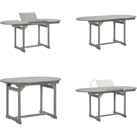 vidaXL Table de jardin (120 170)x80x75 cm Bois massif Acacia - Table de jardin - Tables de jardin - Tables dextérieur
