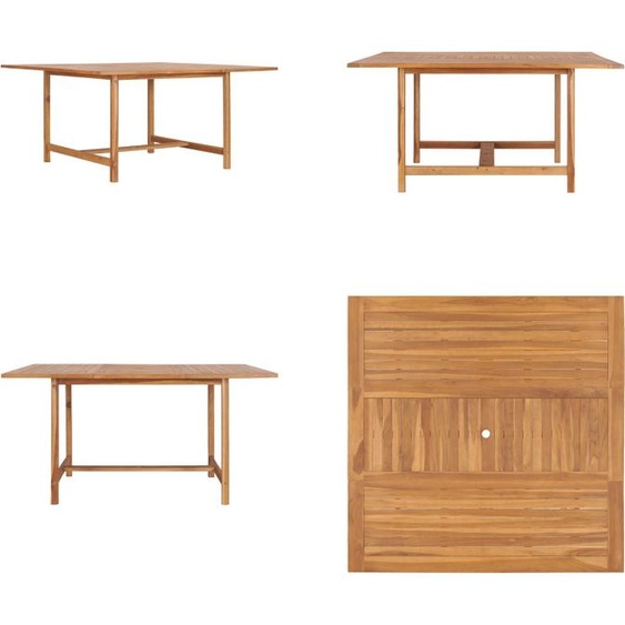 vidaXL Table de jardin 150 x 150 x 76 cm, bois massif teck - Table à manger - Tables à manger - Table de salle à manger - Tables de salle à manger