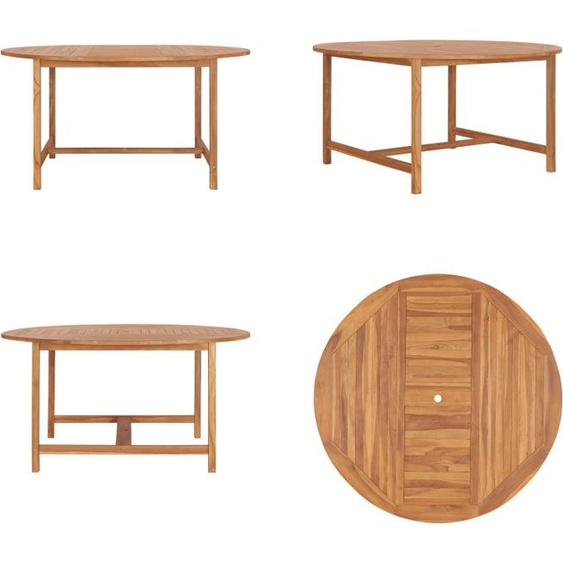 vidaXL Table de jardin 150 x 76 cm Teck massif - Table de salle à manger - Tables de salle à manger