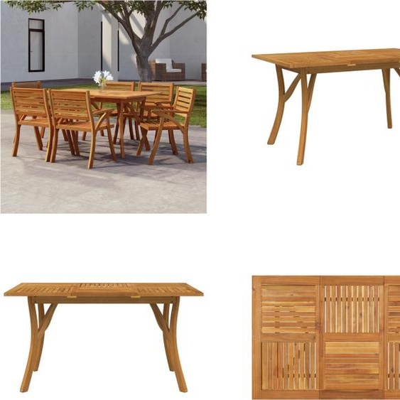 vidaXL Table de jardin 150x90x75 cm Bois massif Acacia - Table de jardin - Meubles de jardin - Table
