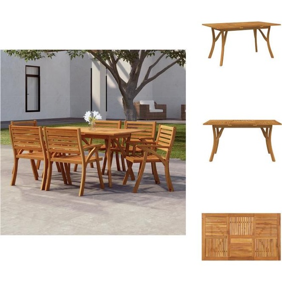 vidaXL Table de jardin 150x90x75 cm Bois massif Acacia - Tables de jardin