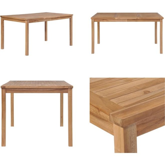 vidaXL Table de jardin 150x90x77 cm Teck massif - Table de salle à manger - Table de salle à manger en bois - Tables de salle à manger en bois