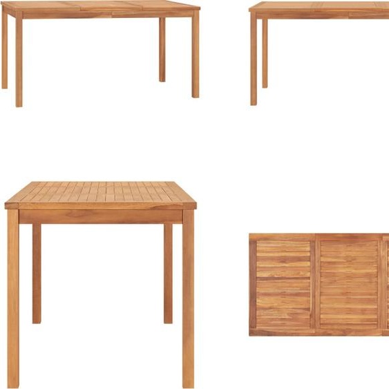 vidaXL Table de jardin 160x80x77 cm Teck massif - Table de salle à manger - Table en bois - Tables en bois