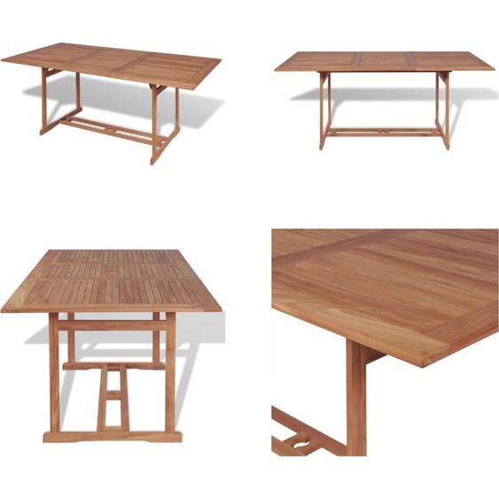 vidaXL Table de jardin 180x90x75 cm Teck Bois Massif - Table de salle à manger - Tables - Tables