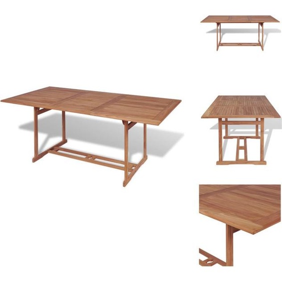 vidaXL Table de jardin 180x90x75 cm teck massif - Tables de jardin