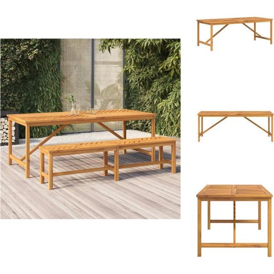 vidaXL Table de jardin 200x90x74 cm en bois massif dacacia - Tables de jardin
