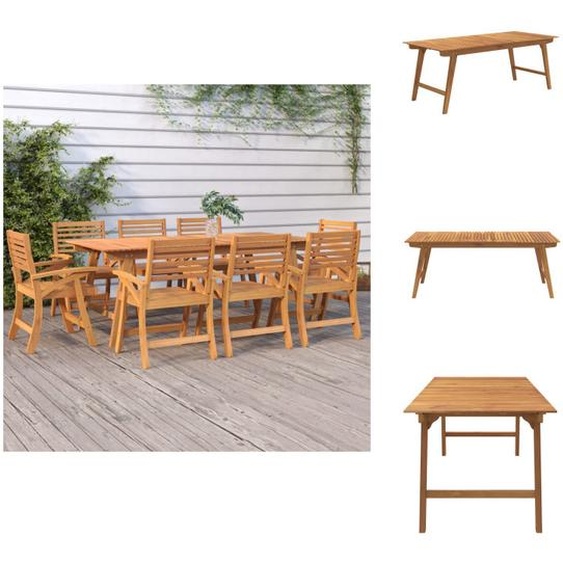 vidaXL Table de jardin 200x90x75 cm Bois massif Acacia - Tables de jardin