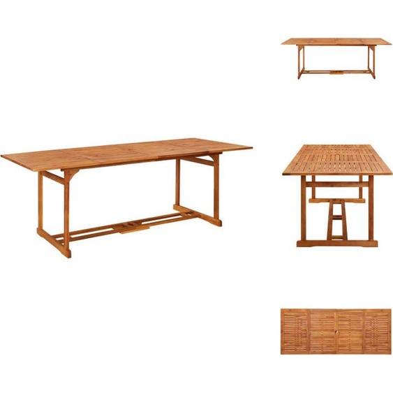vidaXL Table de jardin à manger 220x90x75 cm en bois massif dacacia - Tables de jardin