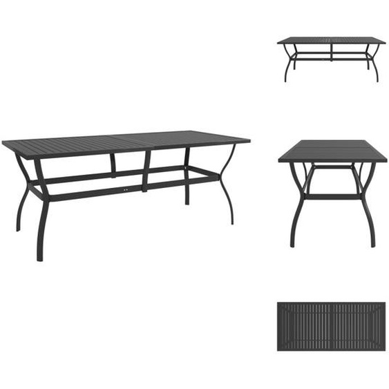 vidaXL Table de jardin anthracite, 190x80x72 cm, en acier - Tables de jardin