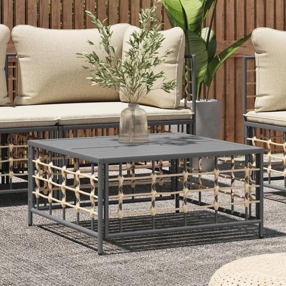 vidaXL Table de jardin anthracite 70x70x34 cm résine tressée table basse mobilier de patio table de patio mobilier de 364133