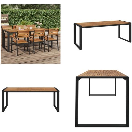vidaXL Table de jardin avec châssis forme U 200x90x75 cm Acacia bois massif - Table de jardin - Tables de jardin - Table extérieure - Table de terrasse