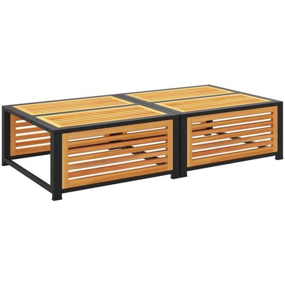 vidaXL Table de jardin avec tabouret en bois massif dacacia