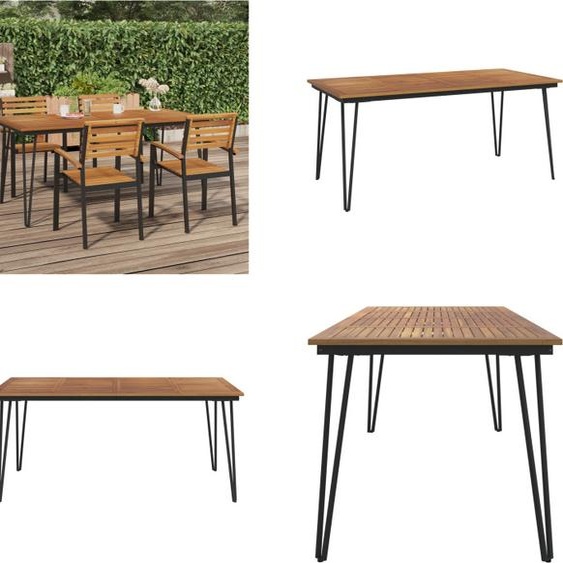 vidaXL Table de jardin épingle à cheveux pieds de table 180x90x75 cm acacia bois massif - Table de jardin - Tables de jardin - Table extérieure - Table de terrasse
