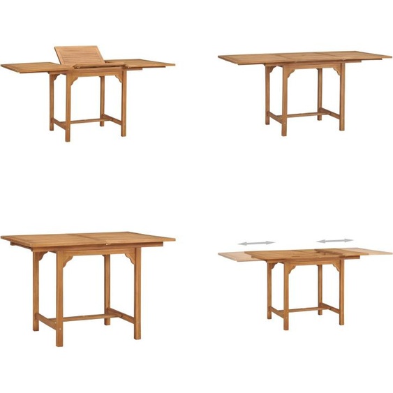 vidaXL Table de jardin extensible (110 160)×80×75 cm bois massif teck - Table de salle à manger - Tables de salle à manger - Tables de salle à manger de jardin