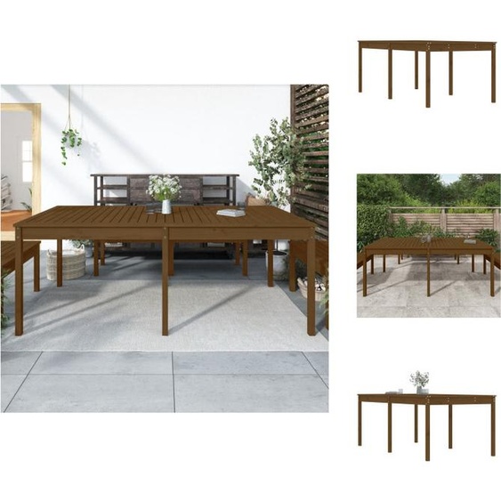 vidaXL Table de jardin marron miel 203,5x100x76 cm Pin massif - Tables de jardin