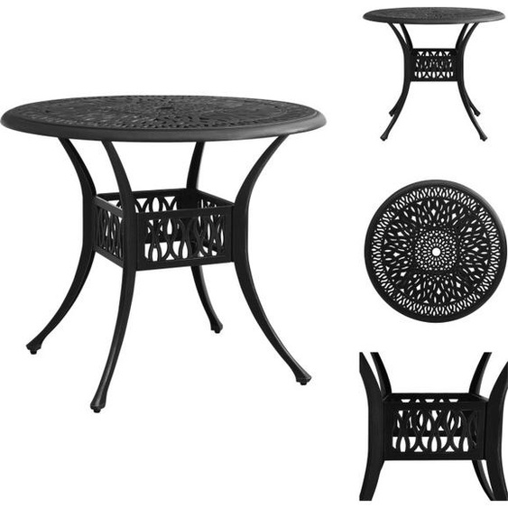 vidaXL Table de jardin noire 90x90x74 cm Fonte daluminium - Tables de jardin