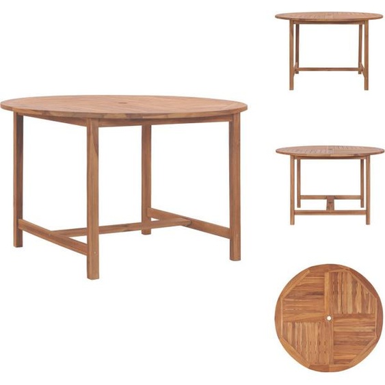 vidaXL Table de jardin Ø110x75 cm teck massif - Tables de jardin
