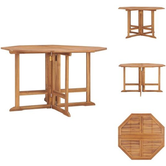 vidaXL Table de jardin pliante 110x110x75 cm bois massif teck - Tables de jardin