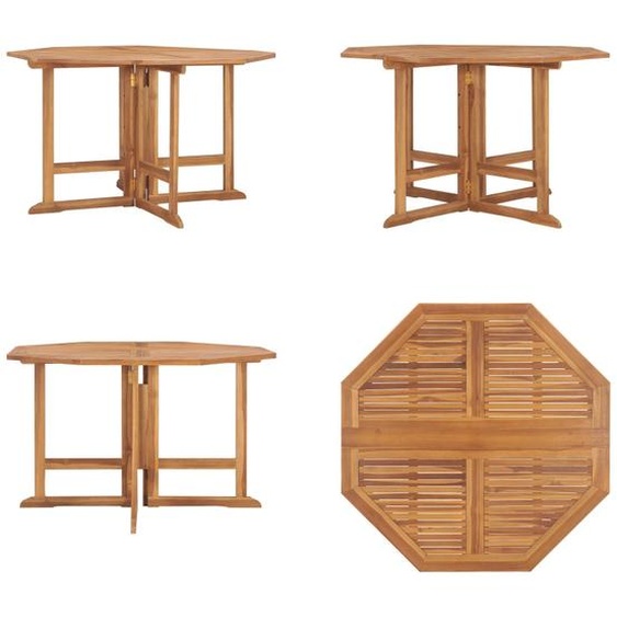 vidaXL Table de jardin pliante 110x110x75 cm Teck massif - Table de jardin - Tables de jardin - Table de jardin en bois - Table de jardin en bois massif