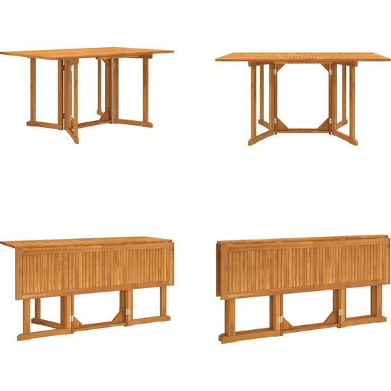 vidaXL Table de jardin pliante Butterfly 150x90x75 cm bois massif teck - Table de jardin - Tables de jardin - Table dextérieur - Table de terrasse