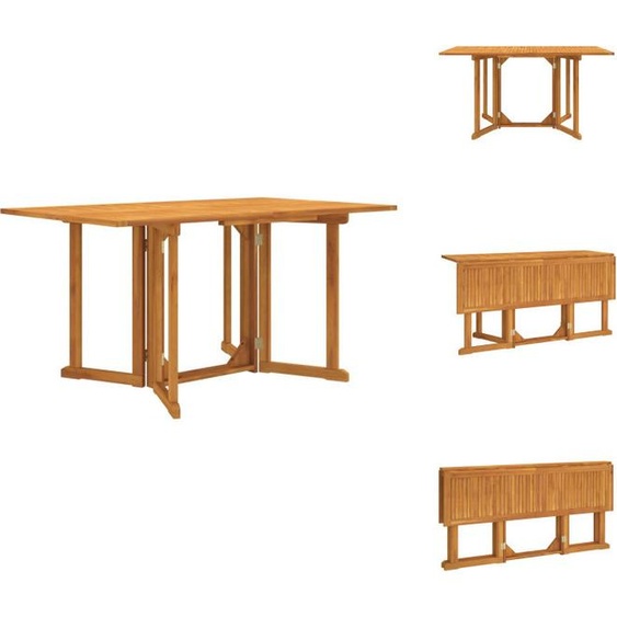 vidaXL Table de jardin pliante Butterfly 150x90x75 cm bois massif teck - Tables de jardin