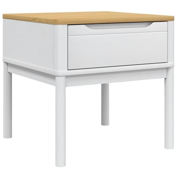 vidaXL Table de lampe FLORO blanc 55x55x54 cm pin massif