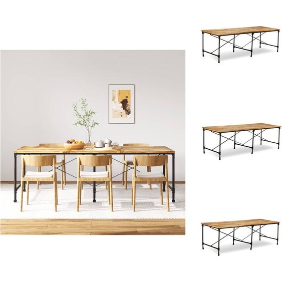 vidaXL Table de salle à manger Mangoholz Massiv 240 cm - Tables de salle à manger