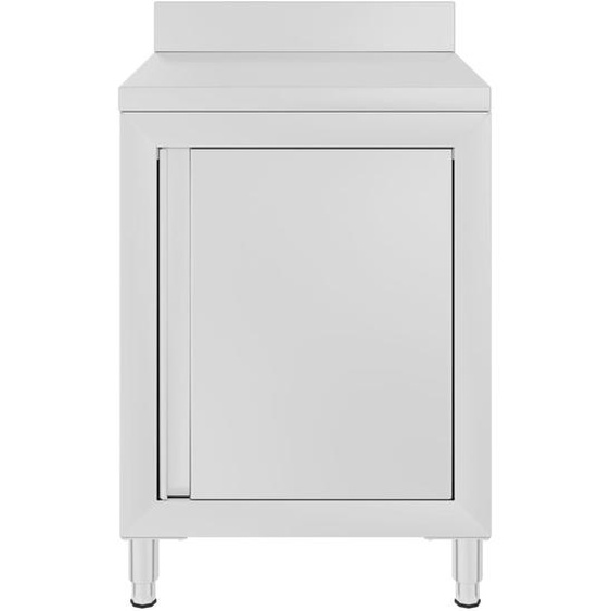 vidaXL Table de travail gastro avec armoire 60x60x96 cm acier inoxydable