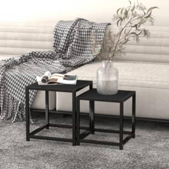vidaXL Tables à thé 2 pcs MDF Noir 331658