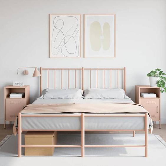 vidaXL Tables de Chevet 2 pcs, Armoires de Lit avec Pieds, Tables de Nuit avec Compartiment, Armoires de Nuit Chambre, Rose 843069