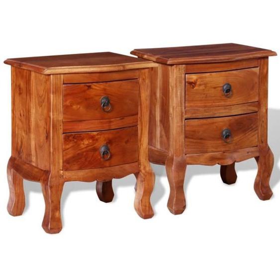 vidaXL Tables de chevet avec tiroirs 2 pcs Bois dacacia massif