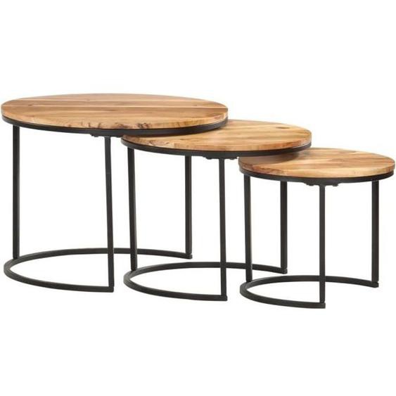 vidaXL Tables gigognes 3 pcs Bois dacacia massif