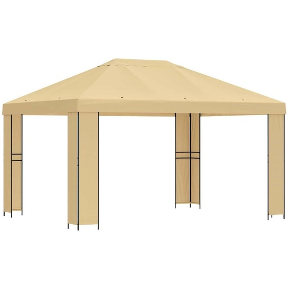 vidaXL Tente de jardin 4 x 3 m, couleur crème, polyester et acier, 190 g/m²