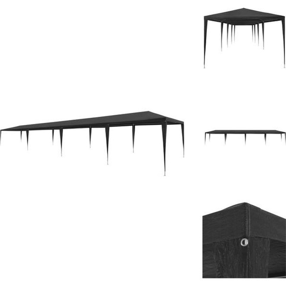 vidaXL Tente de réception 3x12 m PE Anthracite - Pavillons & Tentes de réception