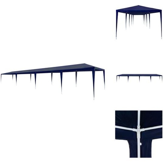 vidaXL Tente de réception 3x12 m PE Bleu - Pavillons & Tentes de réception