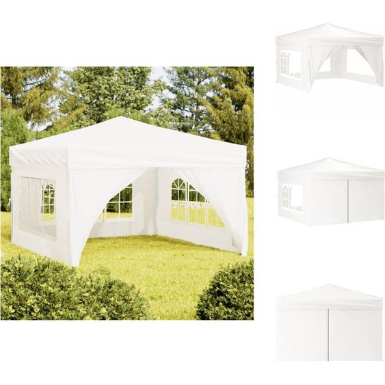 vidaXL Tente de réception pliable avec parois latérales Blanc 3x3 m - Pavillons & Tentes de réception
