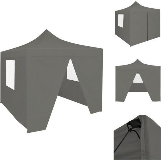 vidaXL Tente de réception pliante Pop-Up avec 4 parois latérales 3 x 3 m Anthracite - Pavillons & Tentes de réception