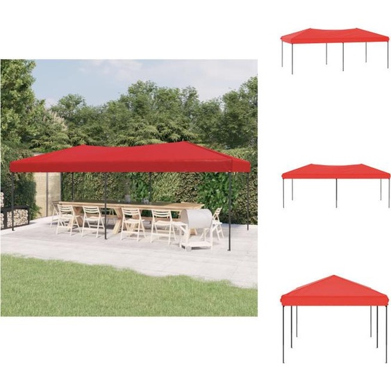 vidaXL Tente de réception pliante rouge 3x6 m - Pavillons & Tentes de réception