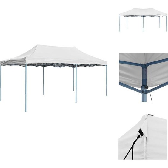vidaXL Tente de réception professionnelle pliable 3 x 6 m acier blanc - Pavillons & Tentes de réception