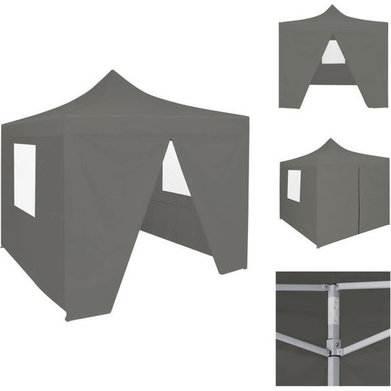 vidaXL Tente de réception professionnelle pliable avec 4 parois latérales 2×2m acier anthracite - Pavillons & Tentes de réception