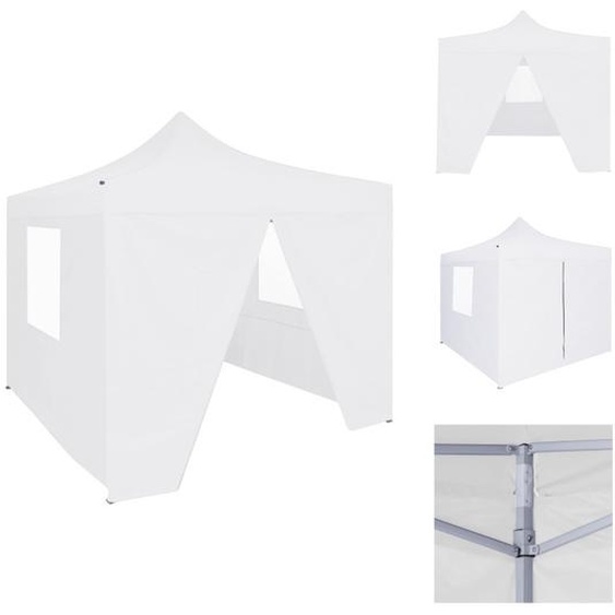 vidaXL Tente de réception professionnelle Pliable avec 4 parois latérales 2×2m Acier blanc - Pavillons & Tentes de réception