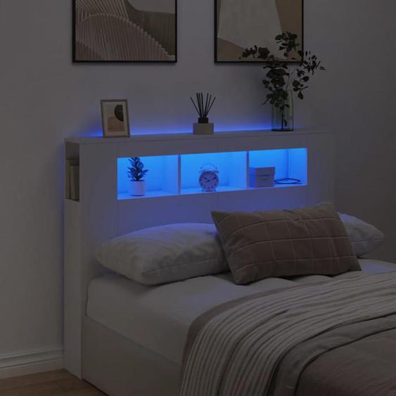 vidaXL Tête de Lit à LED, Tête de Cadre de Lit, Accessoire de Lit Double, Meuble de Chambre à Coucher Maison Intérieur, 837344
