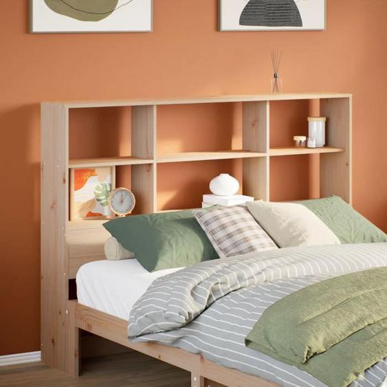 vidaXL Tête de lit avec rangement 140 cm bois massif de pin, tête de lit en bois, tête de lit avec rangement, tête de lit 855660