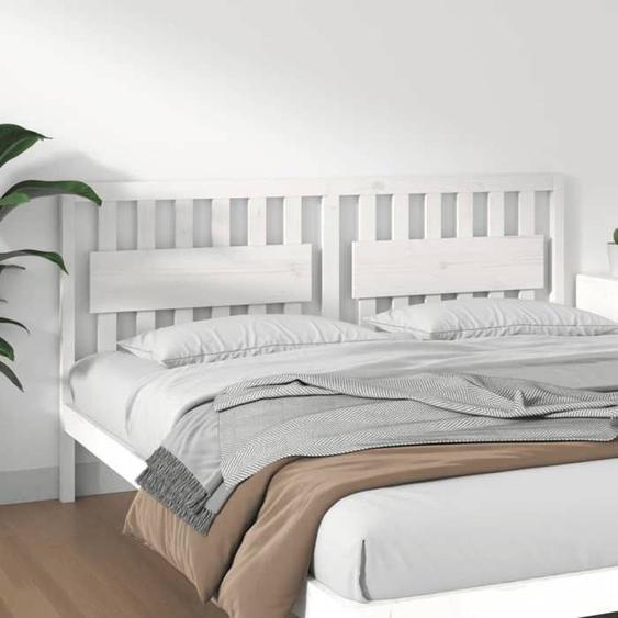 vidaXL Tête de lit Blanc 185,5x4x100 cm Bois massif de pin 818586