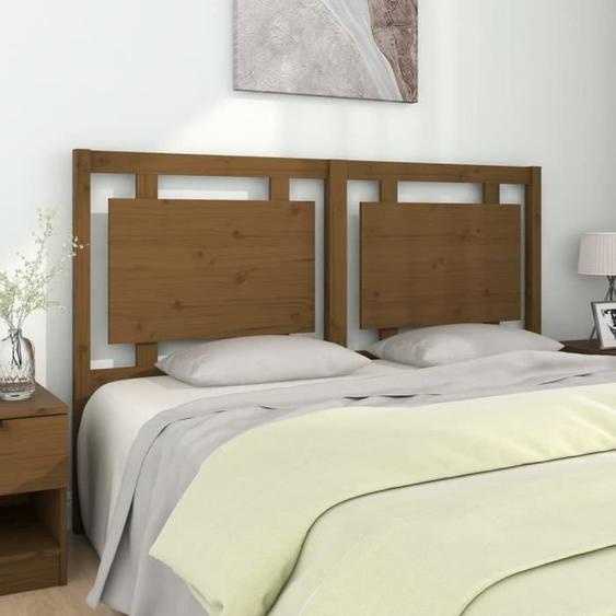 vidaXL Tête de lit Marron miel 155,5x4x100 cm Bois massif de pin  817948