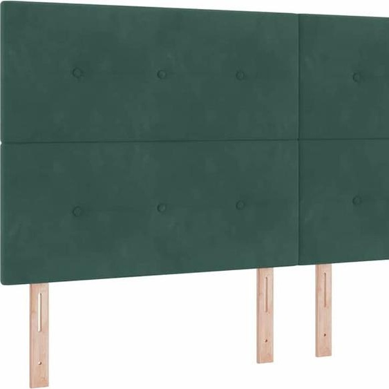 Tête de lit vidaXL vert foncé 200 cm velours
