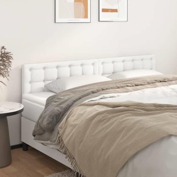 vidaXL Têtes de lit 2 pcs Blanc 90x5x78-88 cm Similicuir346505