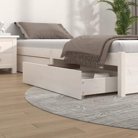 vidaXL Tiroirs de lit 4 pcs Blanc Bois de pin massif 815000